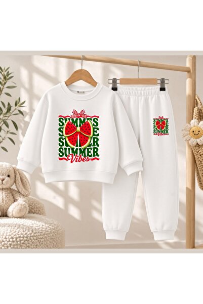 playwear Team Sweatshirt Watermelon Vibes Printed Girls' Boys' Crew Neck