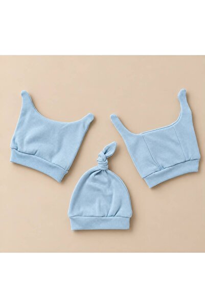 Baby Bakkal 3 Pieces Baby Beanie Double Layer Combed Cotton 100% Cotton (0-3)...