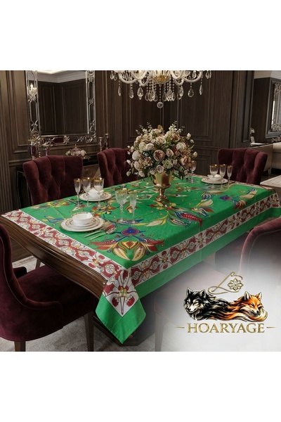 hoaryage Authentic Lilac Patterned 100% Cotton Square Tablecloth & Table Cloth (160X160 cm)