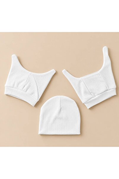 Baby Bakkal 3 Pieces Baby Beanie Double Layer Combed Cotton 100% Cotton (0-3)...