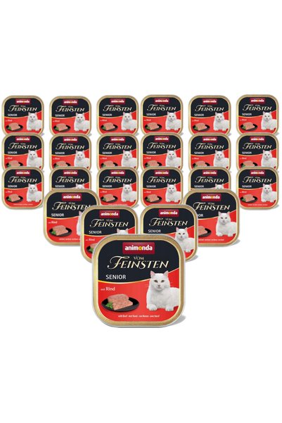 Animonda Vom Feinsten Senior hrană umedă pentru pisici cu vită 25x100g