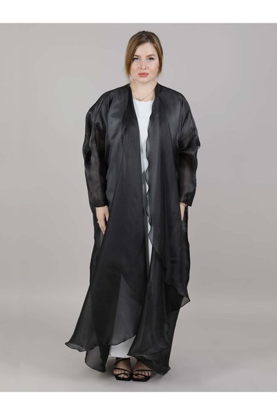 Msquare Fashion Black Organza Abaya