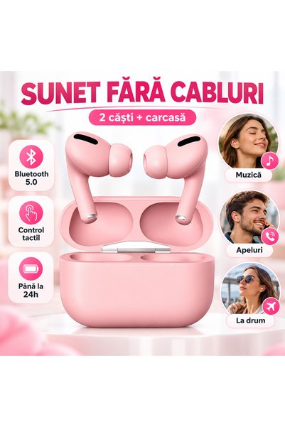 iTin Casti wireless Air Pro 3, Bluetooth 5.0, control tactil, autonomie 24 or...