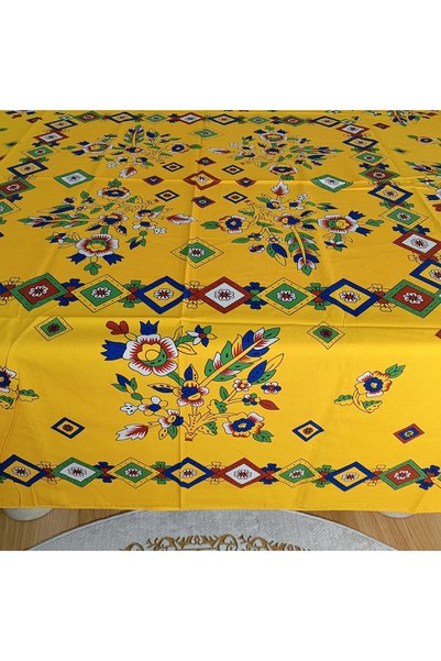 hoaryage Authentic Çengelköy Patterned 100% Cotton Square Tablecloth & Table Cloth (160X160 cm)