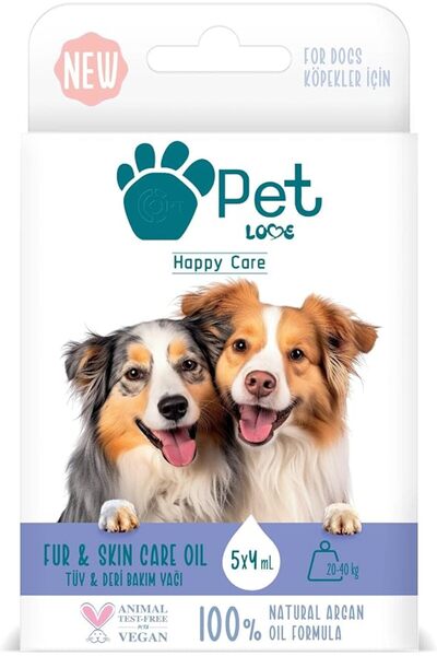 Pet Love - Fur & Skin Care Oil - For Dogs weighing 20-40 Kg - 5 X 4ml