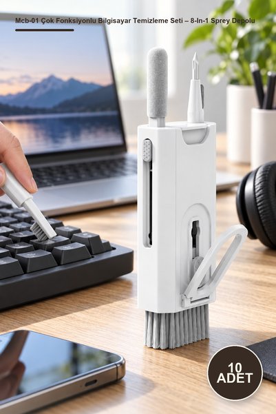 Yenilig 10 Adet Mcb-01 Çok Fonksiyonlu Bilgisayar Temizleme Seti – 8-In-1 Sprey Depolu Cep Boyutu Klavye Keyboard Ekran Screen Kulaklık Headset Telefon Phone Mouse