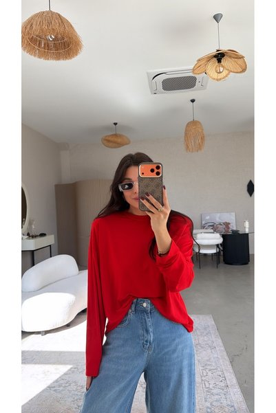 Buket Teke Red Padded Long Sleeve Basic