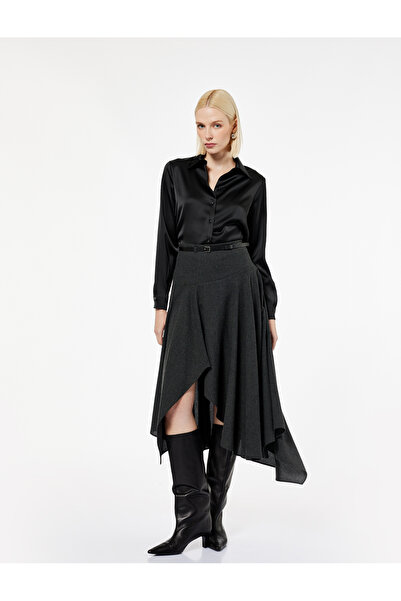 Koton Long Sleeve Classic Collar Buttoned Satin Shirt