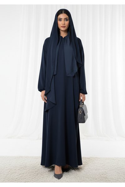 Msquare Fashion Lightweight Navy Harir Maqsood Prayer Abaya