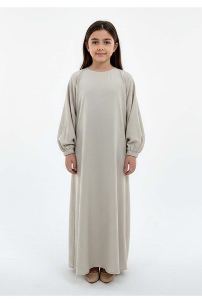 Msquare Fashion Kids Harir Maqsood Prayer Abaya I Beige