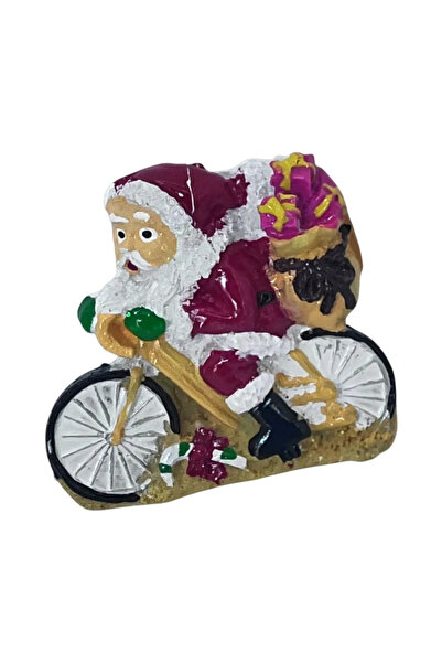 Generic Brand Magnet de frigider Moș Crăciun pe bicicletă cu cadouri, decoraț...