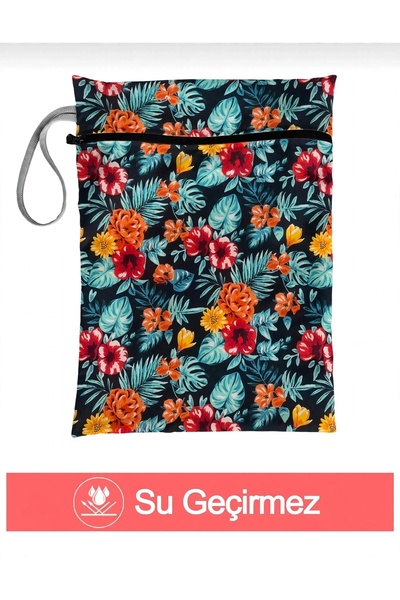 Bunnybons Tropical Floral Wet Dry Dirty Clean Clothes Swimsuit Baby Laundry B...