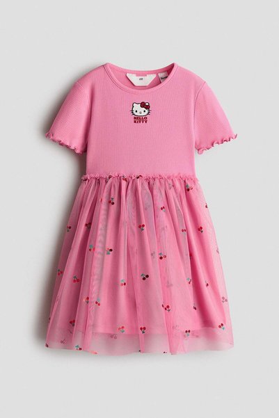 H&M Print-motif tulle-skirt dress