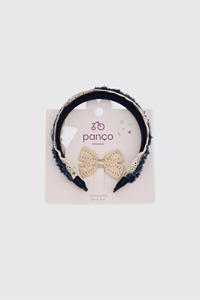 Panço طقم مشبك تاج أزرق مزين بالزهور للفتيات