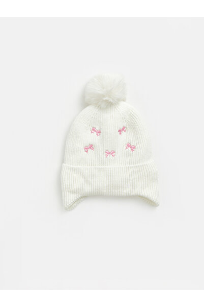 LC Waikiki Nevavm Farkıyla Lcw Accessories Ecru Knitwear Embroidered Girl's B...