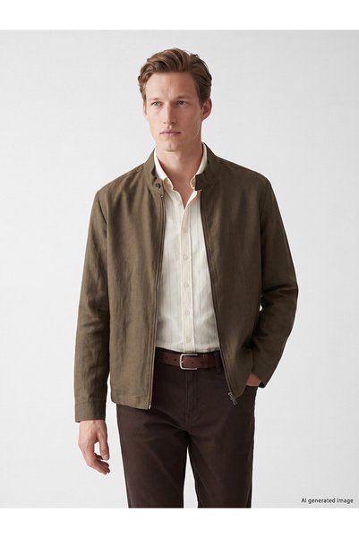LC Waikiki Nevavm with Difference Southblue Brown Regular Fit Stand Collar Me...