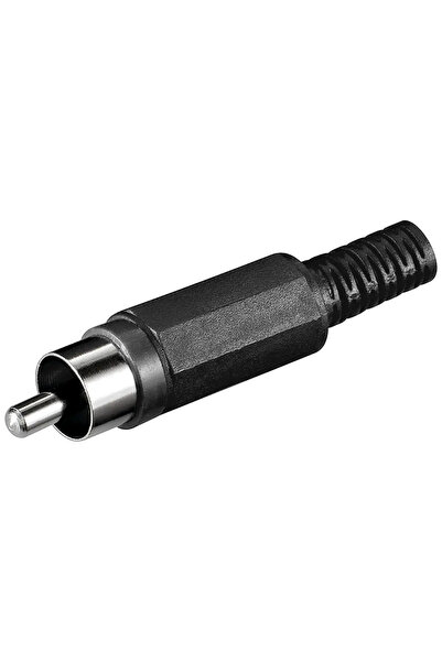 goobay Mufa RCA tata cu protector cablu din plastic negru 11277
