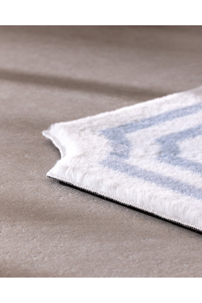 Madame Coco Bellemar Bath Mat - Ecru/Blue