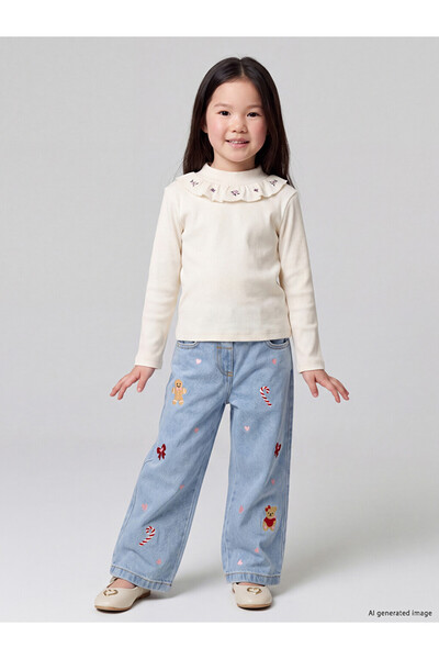 LC Waikiki Esvab • Modern & Distinctive Embroidered Girls' Jean Pants