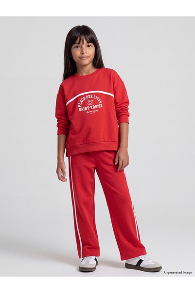 LC Waikiki Sweatsuit Sets - Red - Graphic