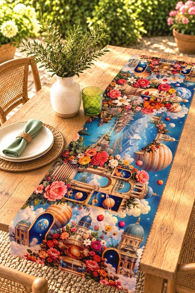 EVPANYA Abstract Chaos Universe Patterned Runner / Tablecloth / Placemat