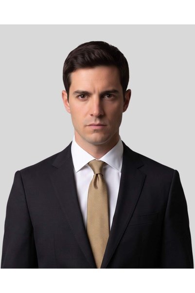 KUMOVO Patterned Light Tan Tie – 7 cm Wide