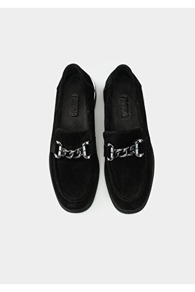 Provoq Black Leather Women's Shoes