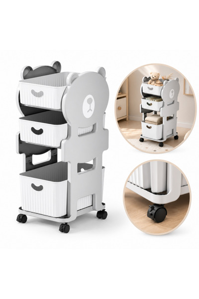 JollyMag Dulap organizator de jucarii, din plastic, 3 sertare depozitare, mod...