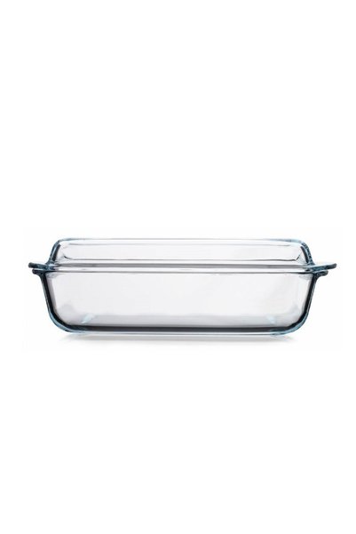 Borcam Rectangular Glass Casserole with Lid, 2750 ml, Clear