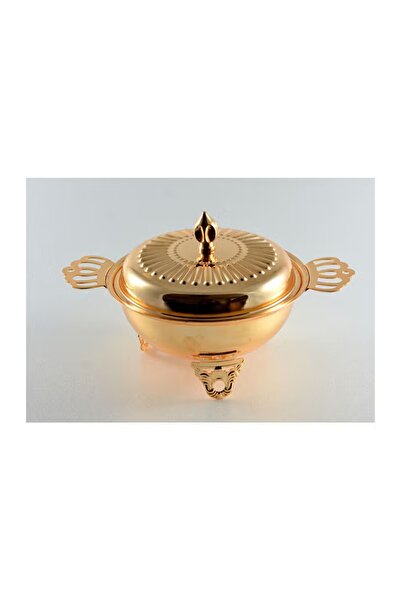 Generic Date Bowl With Cover Gold 14.1 cm