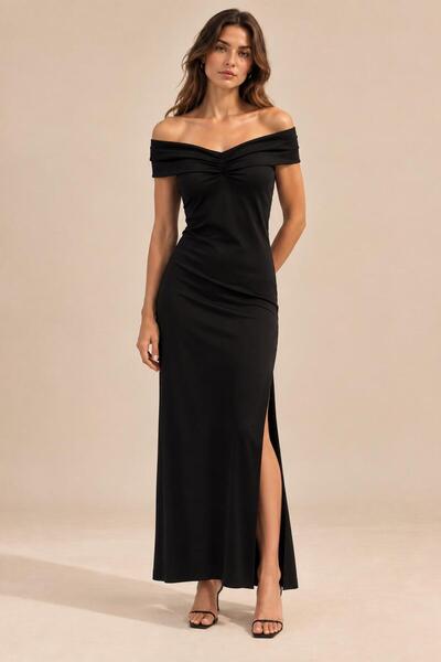 ALEXANDERGARDI Off-The-Shoulder Draped Long Dress