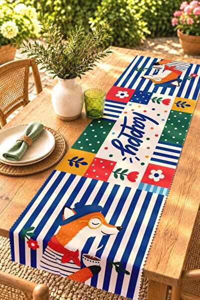 EVPANYA Foxy Popart Patterned Runner / Tablecloth / Placemat