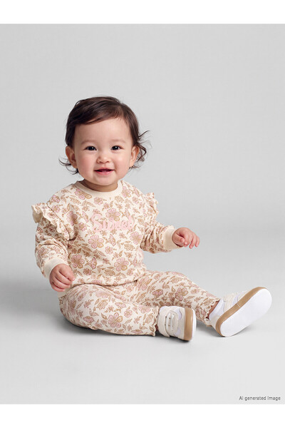 LC Waikiki طقم LCW baby Ecru المطرز بالزهور للفتيات الصغيرات من NEVAVM