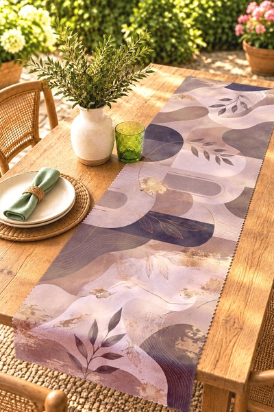 EVPANYA Cream Bohemian Patterned Runner / Tablecloth / Placemat