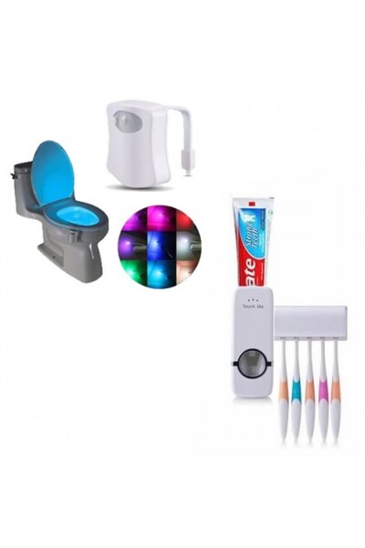 OEM Set de baie: dozator de pastă de dinți + suport pentru periuțe de dinți +...