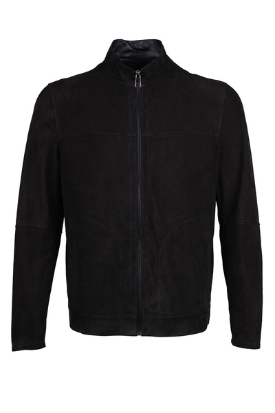 Tamer Tanca Men's Genuine Leather Black Suede Leather Coat
