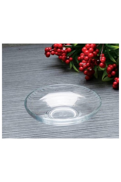 Paşabahçe 6 Pieces Uskudar Tea Plate Set 102 Mm Diameter, Clear
