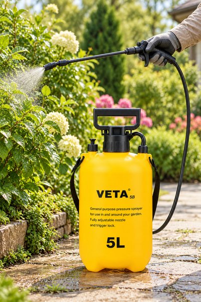 ÖZTEK YAPI 5 Litre Basınçlı İlaçlama Pompası – Manuel Bahçe ve Bitki Püskürtücü