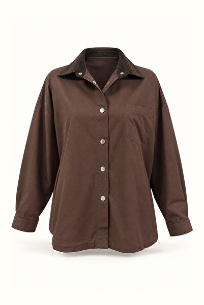 Sezgi Tekin Velvet Collar, Waist Drawstring Detail, Coffee-Colored Jacket