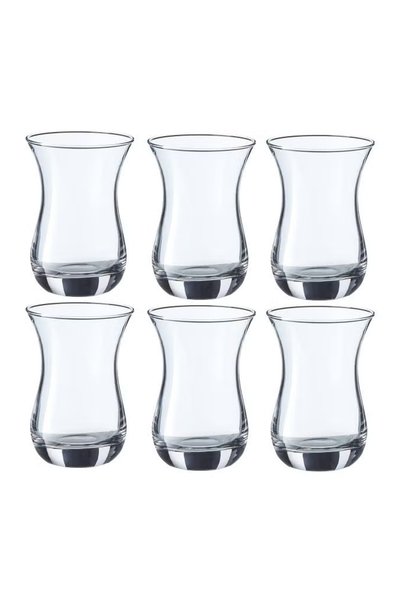 Paşabahçe 6-Piece Aida Tea Glass Set, 160 cc Clear