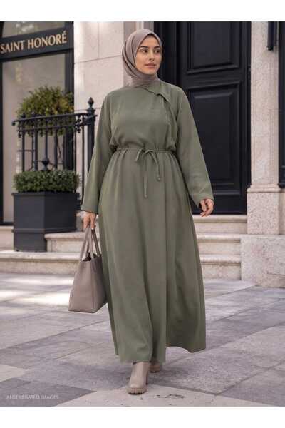 ALİA Plus Size Dress - Khaki -