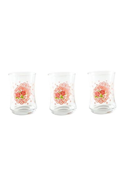 LAV 3-Piece Rosy Lune Water Glass Set Clear/Orange