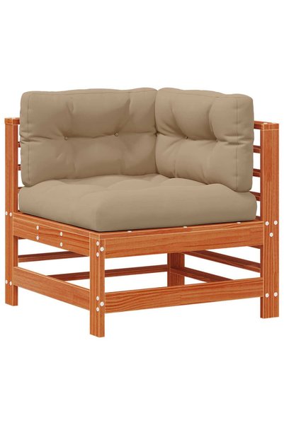 vidaxl Sofa de colț pentru grădină Lemn masiv de pin Maro Ceară