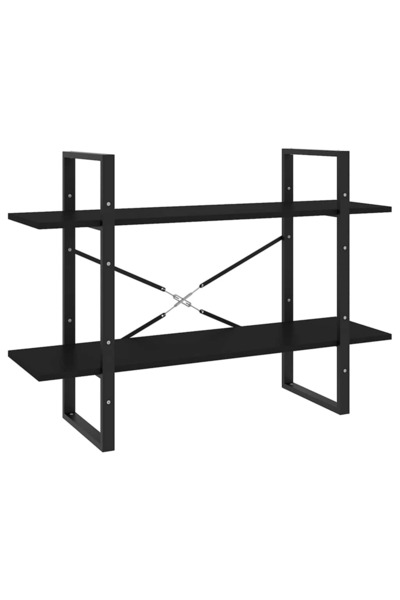 vidaxl Bibliotecă cu 2 rafturi, negru, 100x30x70 cm, PAL