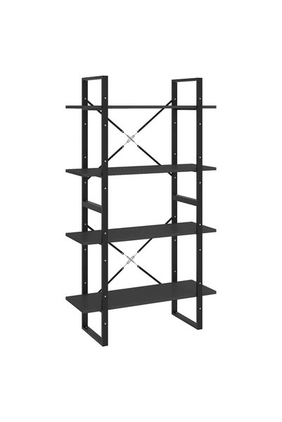 vidaxl Bibliotecă cu 4 rafturi, gri, 80x30x140 cm, PAL