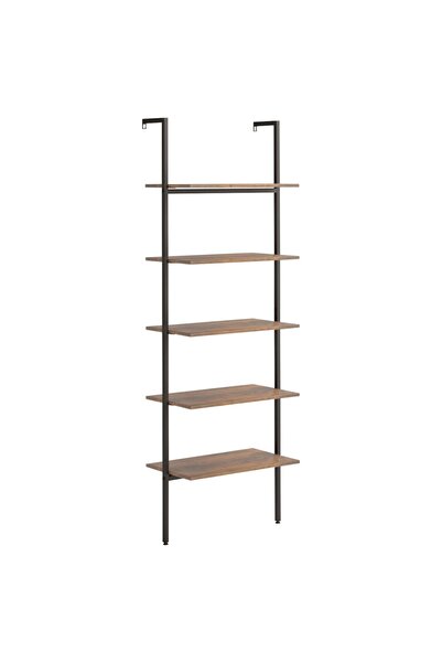 vidaxl Raft înclinat cu 5 niveluri maro închis / negru 64x35x185 cm