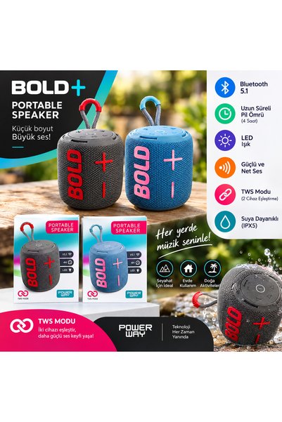 Tws BOLD 🔊 Taşınabilir Bluetooth Hoparlör – Güçlü Tasarım, Keyifli Müzik!