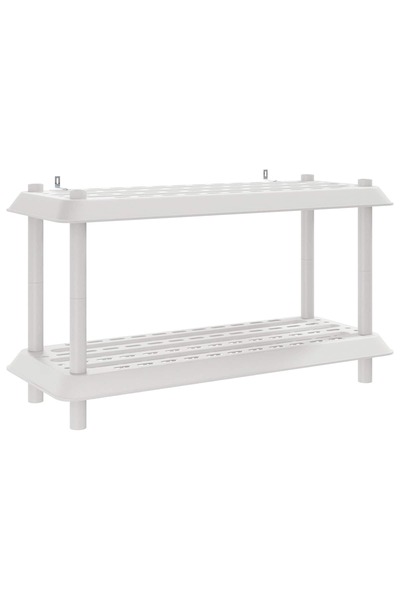 vidaxl Unitate de rafturi 2 niveluri 100 x 40 x 55,5 cm PP Alb