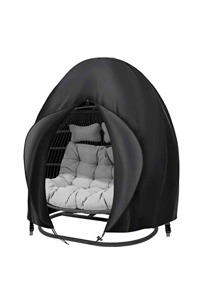 Noonedibs Huse scaun răchită tip ou, impermeabilă balansoar cu fermoar, mobil...