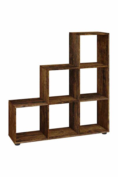 vidaxl Bibliotecă în trepte, stejar fumuriu, 107 cm, lemn compozit